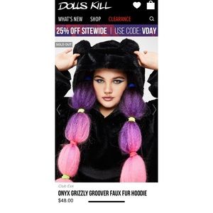 Killstar clubexx sold out bear hoodie small